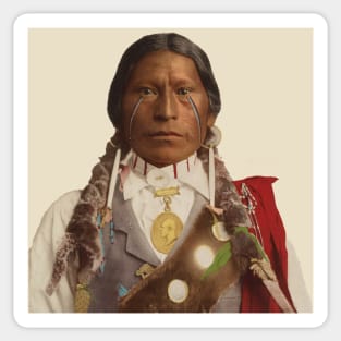 Native american with presidential medal of honor Sticker